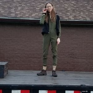 moss utility jumpsuit